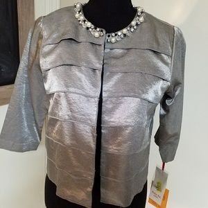 Ruby Rd. Silver Cropped Jacket